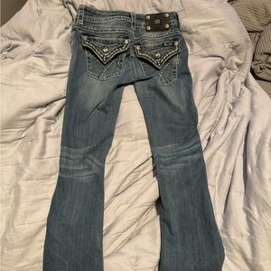 Miss Me embroidered signature -rise boot jeans size 26